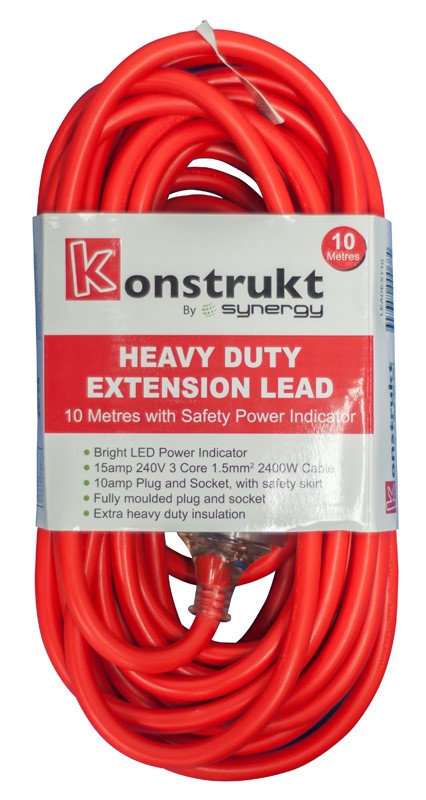 EXTENSION LEAD 10M HEAVY DUTY ( 10A PLUGS) 